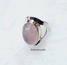 925 Sterling Silver Rose Quartz Ring Handmade Ring Women Ring Gift For Her