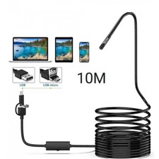 TELECAMERA MINI ENDOSCOPICA LED CAMERA ISPEZIONE FLESSIBILE 10M INGRESSO MICROUS