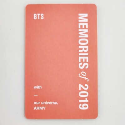 K-POP・アジア BTS  MEMORIES of  2019  JIN BTS Memories of 2019 DVD Official JIN Photocard + Tracking Number