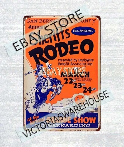 San Bernardino County, California, Sheriff's Rodeo Orange Show metal tin sign