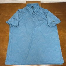 Adidas Shirt Mens 2XL Blue Polo Short Sleeve Golf Camo Active
