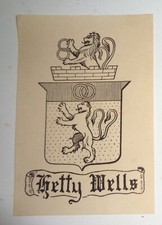 Hetty Wells - Ex Libris Bookplate - 1920's