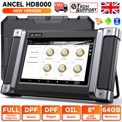 ANCEL HD8000 HD Diesel Heavy Duty Truck OBD Diagnostic Tools Oil Reset DPF Regen