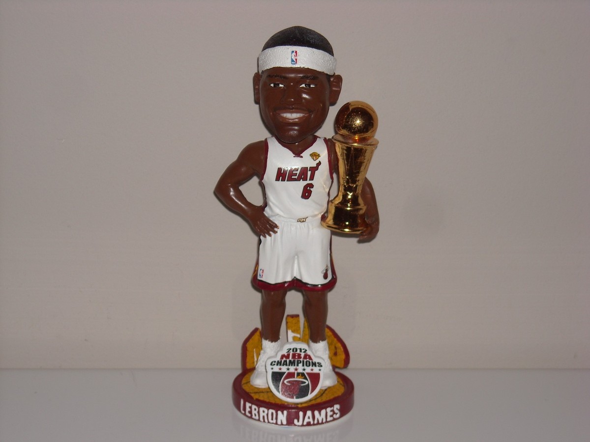LEBRON JAMES Miami Heat Bobblehead 2012 NBA Finals Champs MVP Trophy  Edition New