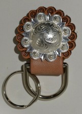 Concho Key Fob - 1 1/2 Silver Berry Concho wi...