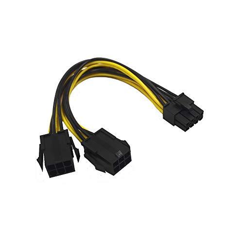 ZkeeShop Dual 6 Pin Female to 8 Pin Male Adapter Power Cable GPU Power (d5d)