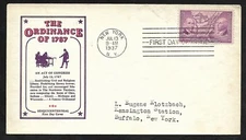 #795 3c Ordinance of 1787 - Ioor FDC New York 1937