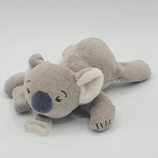 Philips Avent Koala Plush Pacifier Holder Stuffed Animal Toy Binky Clip 6" Gray