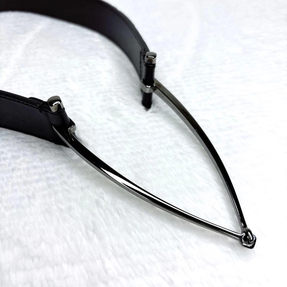 Cinturón Gucci Horsebit herrajes plateados hecho en Italia Foto 3 de 4