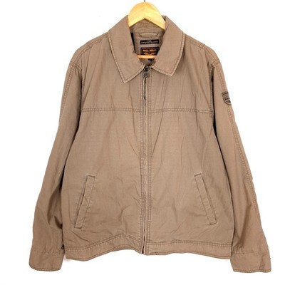 PALL MALL Men's Jacket Size XL Brown Full Zip Collared Cotton
