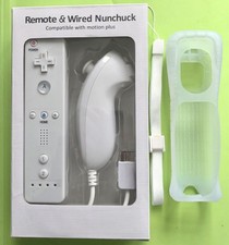 Wii Remote Control + Nunchuck for Nintendo Wii + Silicone. New And Boxed.