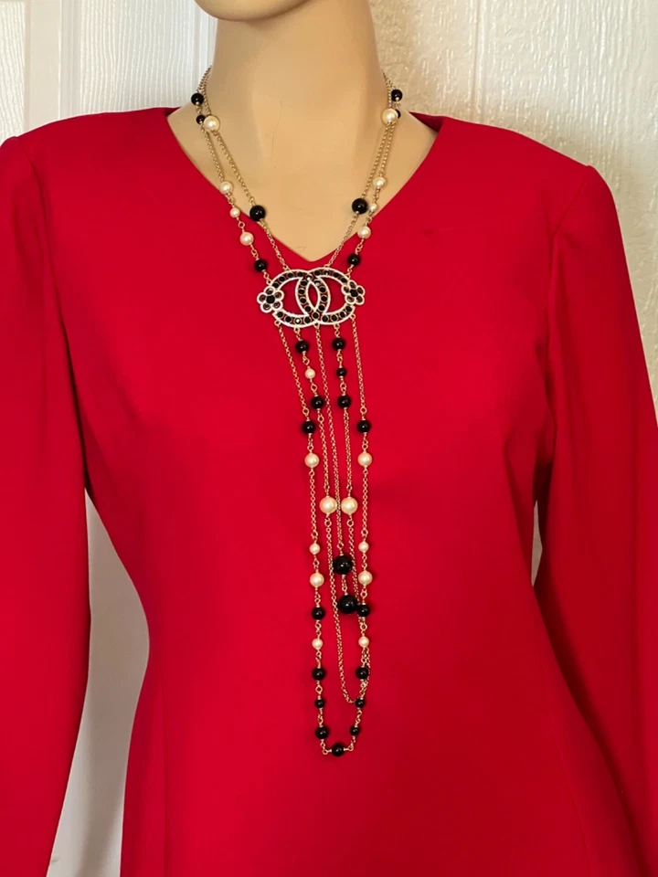 Authentic Chanel Necklace Layered Pearl, Beads,Stones - Image 2 of 4
