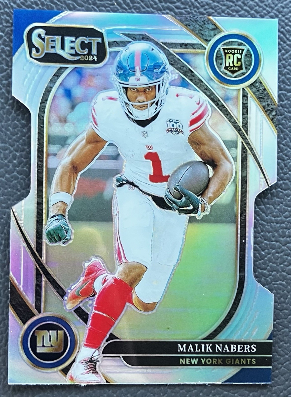 2024 Panini Select - Club Level Malik Nabers #220 Silver Prizm Die-Cut (RC)