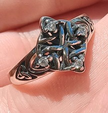 Celtic Witches Knot S925 Sterling Silver Ring Size 8 & Gift Box