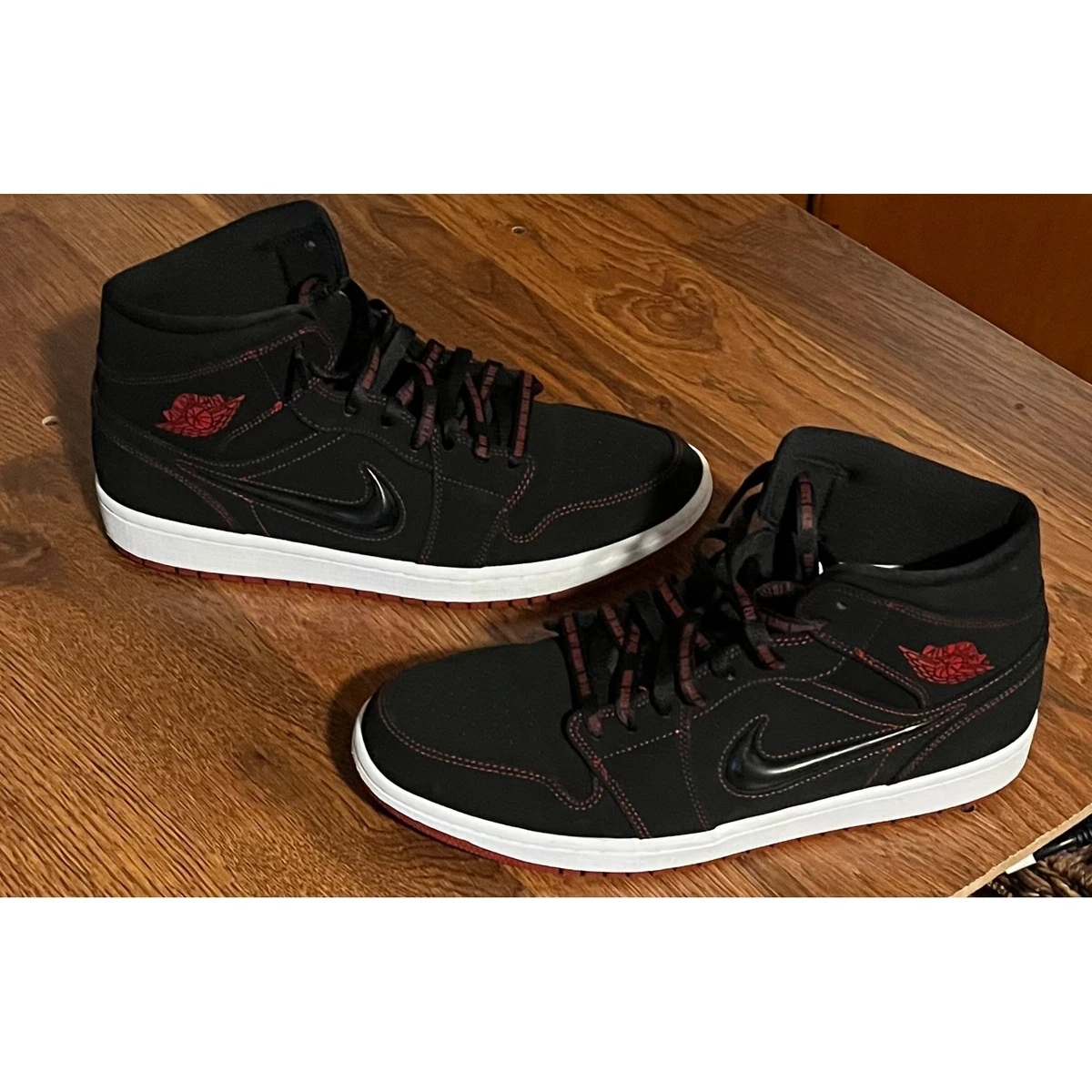 Air Jordan 1 Mid Black Red Fearless Come Fly With Me Men\'s Mid Top Size 11.5 Jordan 1 Mid Come Fly With Me | eBay main image 4