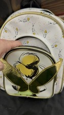 Disney Tinker Bell Medium Backpack White Gold Character Design