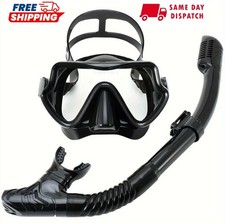 Diving Mask Snorkel Set for Adults Tempered Glass Professional Panoramic Scuba S