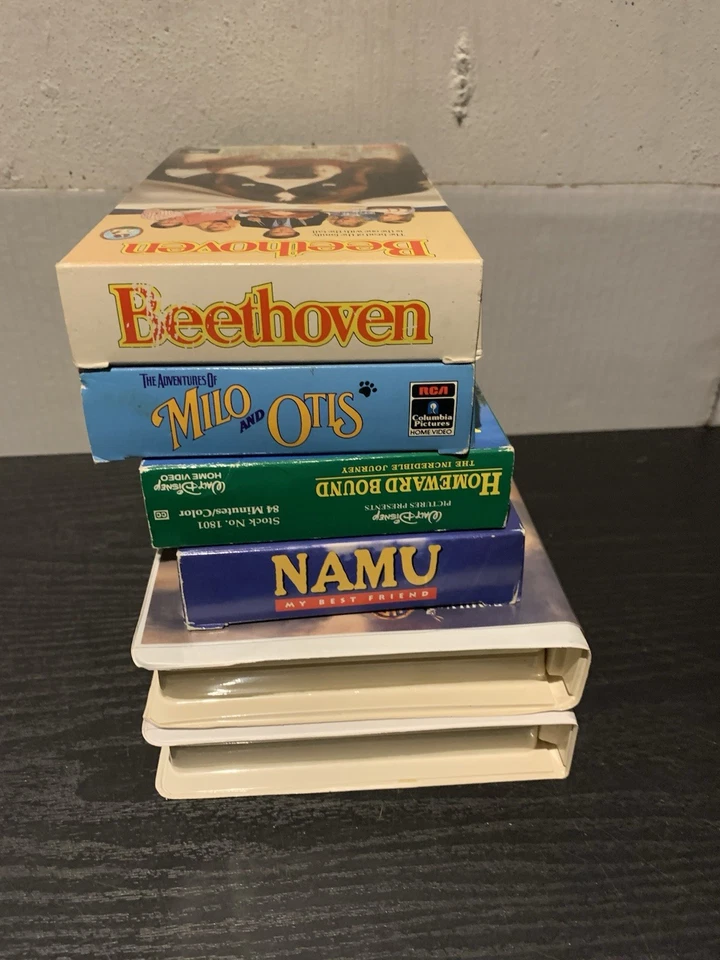 Lot of 6 Family Kid VHS Movies VHS Tapes Animal Dog Cat Whale Free Willy Foto 4 de 4