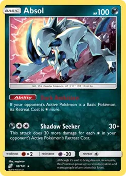 Absol - 88/181 - Pokemon Team Up Sun & Moon Holo Card LP