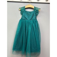 Kensie Girl Teal Green Special Occasion Dress Size 5 Lace Sparkle Party