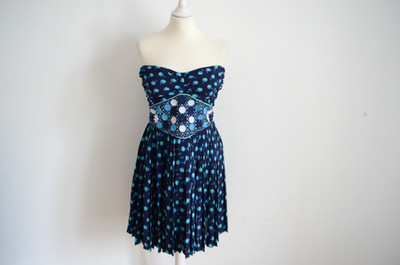 VANESSA BRUNO Kleid Seidenkleid Mini NEU! UVP 585,00   Blau D 36 FR38 IT42 Seide