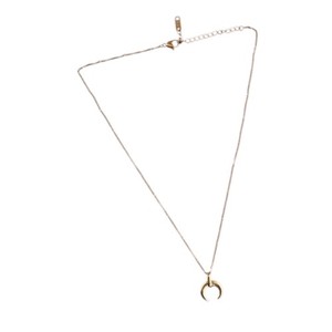 Authentic 18K Gold Plated Tiny Horn Pendant Necklace Chain