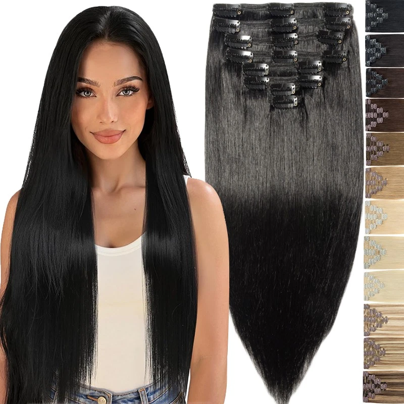 Estensione Dei Capelli Con Piume 10 Pezzi Capelli Finti Capelli - Foto 6