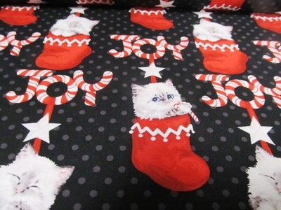 Katze Cat Weihnachtskatzen Patchworkstoff  Baumwolle  studio e  50x110 cm