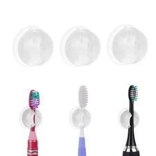 6 PCS Suction Cup Toothbrush Holder for Mirror, Electric Clear