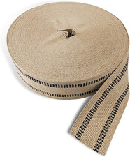 Natural Jute Webbing Burlap 3.5 Inches X 72 Yards - Natural with Black Stripes