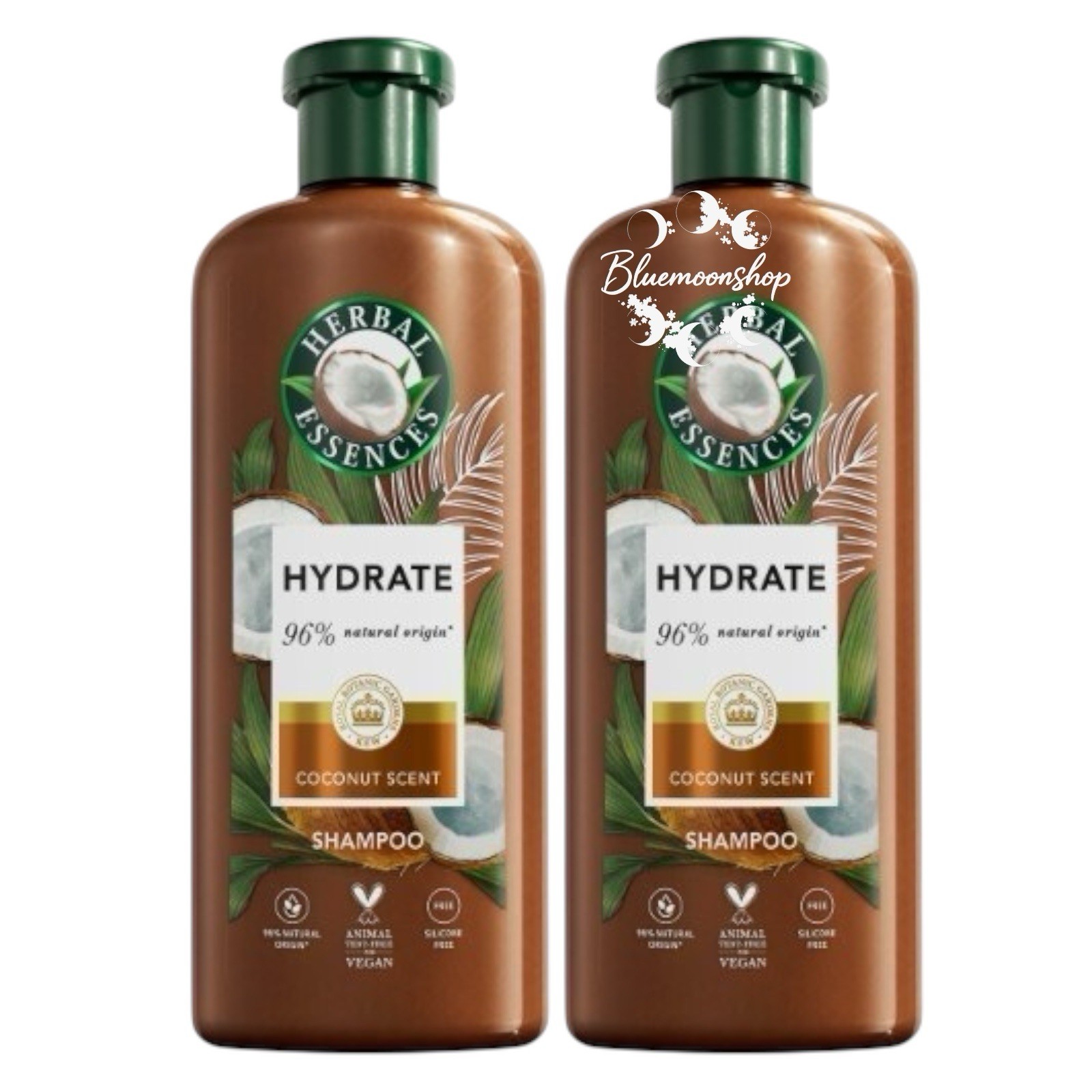 2 x 250ml Herbal Essences Coconut Milk Hydrate Shampoo Nourish Dry Hair VEGAN