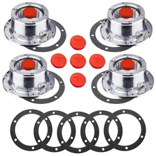 4 Pcs Aluminum Hub Cap Replaces 343-4009 with extra 5 Pcs Gaskets and 5 Pcs Rub