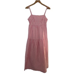pink checkered casual dress Lucille 3/4 Sleeve Dress