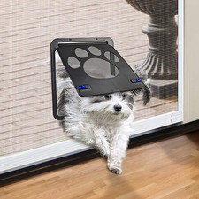 PETLESO Dog Door for Screen Door, Cat Small 8" 10" Small, Black