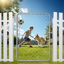 Vevor Chain Link Fence Gate 32x46 72x70 72x48 Galvanized Steel Garden Gate