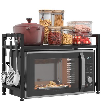 Extendable Microwave Oven Stand, Adjustable Microwave rack Toaster Shelf, Hea...