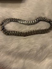 Vtg Boho Silver Tone Concho Sand Dollar Embossed Metal Stretch Belt 25 - 34
