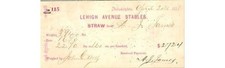 1888 Lehigh Ave Stables Receipt Philadelphia Straw A.J. James; Horse Hay