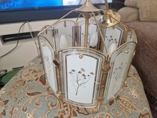 Vintage Georgian style glazed lantern pendant ceiling light very good condition 