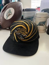 Rare Jacksonville Jaguars Drew Pearson Swirl Banned Snapback Hat Vintage