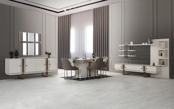Neuheit Esszimmer Set Esstisch 4X StüHle Anrichte Sideboard 7Tlg.-image
