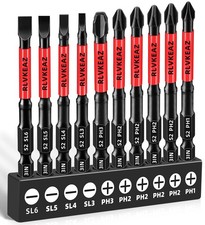 10-PCS 3" Long Magnetic Screwdriver 3'' slotted phillips bit 10pcs, Black
