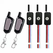 12V Remote Control Switch DC Mini Wireless Switch 3 Way,1 Channel Wireless Re...