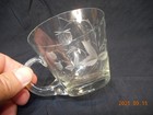 Vintage Etched Leaf Pattern Clear Glass Tea Cup — photo 9