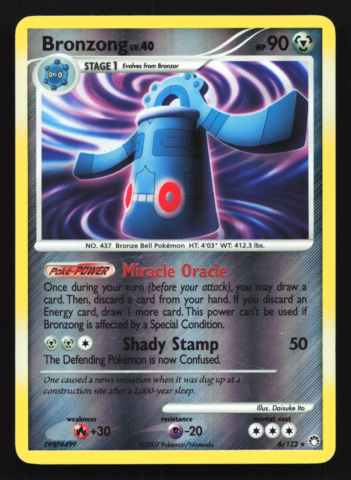 Bronzong 6/123 Mysterious Treasures Reverse Holo Rare Pokemon Card