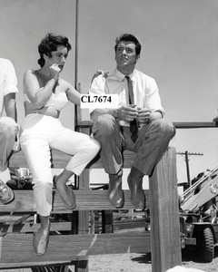 Elizabeth Taylor and Rock Hudson on the Movie Set of 'Giant' Photo