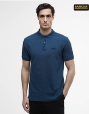 Barbour International Blue Polo Shirt Size Medium Short Sleeve New With Tags