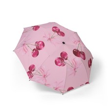 Pink Folding Umbrella with Sakura Blossoms and Japanese Cherries Design