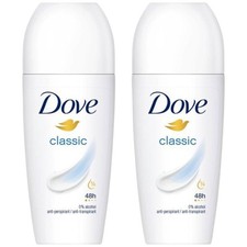 Dove Classic 48 Hour Anti-Perspirant Roll On Deodorant, 1.7oz. 50ml Pack of 2 