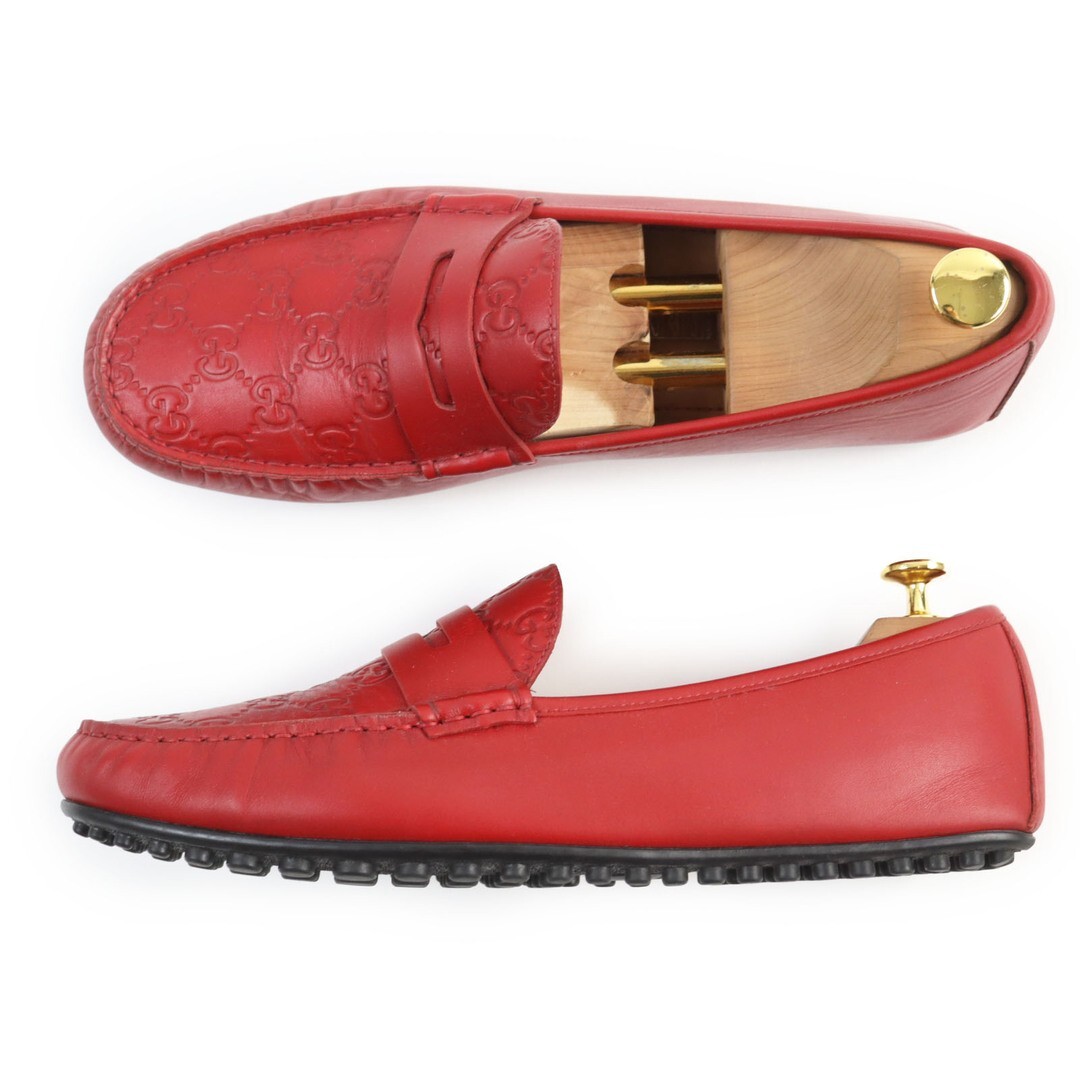 GUCCI 431063 GG monogram Embossed Leather Driving Shoes GUCCI 431063 GG monogram Embossed Leather Driving Shoes